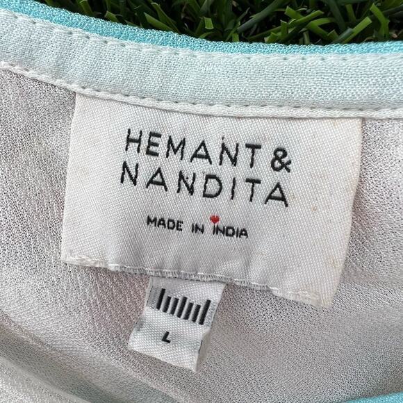 Hemant & Nandita designer One Shoulder Mini Dress  cocktail floral large - Picture 5 of 6